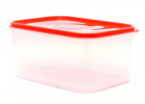 Pequeña Caja De Plástico Transparente Con Tapa Roja Imagen de archivo -  Imagen de recipiente, tapa: 164797779